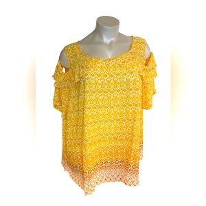 Avenue Cold Shoulder Frill Blouse NWT